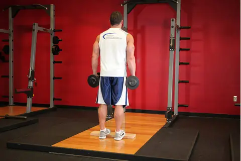 Correct form for Standing Dumbbell Calf Raise